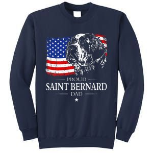 Proud Saint Bernard Dad American Flag Patriotic Dog Gift Sweatshirt