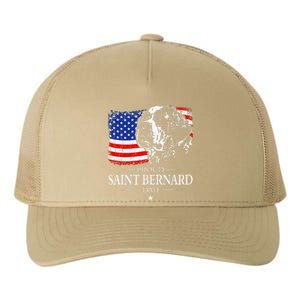 Proud Saint Bernard Dad American Flag Patriotic Dog Gift Yupoong Adult 5-Panel Trucker Hat