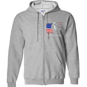 Proud Saint Bernard Dad American Flag Patriotic Dog Gift Full Zip Hoodie