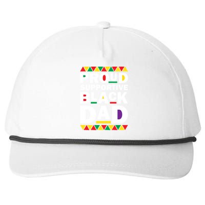 Proud Supportive Black Dad Pride Juneteenth Father's Day Cute Gift Snapback Five-Panel Rope Hat