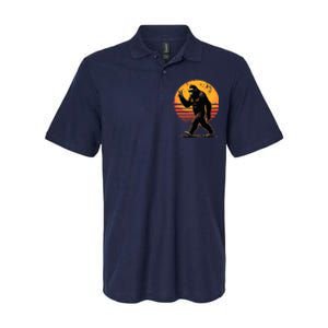 Peace Sign Bigfoot Sasquatch Sunset Graphic Funny Big Foot Softstyle Adult Sport Polo