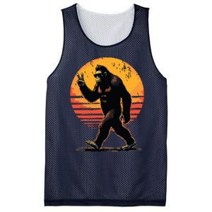 Peace Sign Bigfoot Sasquatch Sunset Graphic Funny Big Foot Mesh Reversible Basketball Jersey Tank