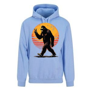 Peace Sign Bigfoot Sasquatch Sunset Graphic Funny Big Foot Unisex Surf Hoodie