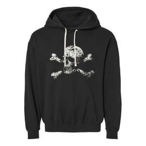 Pirate Skull Banner - Jolly Roger Symbol Garment-Dyed Fleece Hoodie