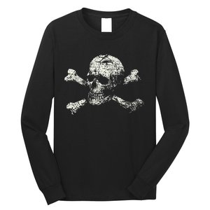 Pirate Skull Banner - Jolly Roger Symbol Long Sleeve Shirt