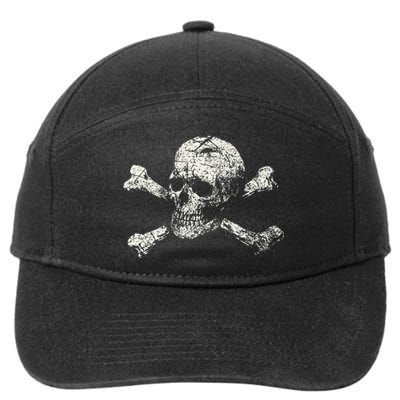 Pirate Skull Banner - Jolly Roger Symbol 7-Panel Snapback Hat