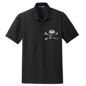 Pirate Skull Banner - Jolly Roger Symbol Dry Zone Grid Polo