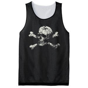 Pirate Skull Banner - Jolly Roger Symbol Mesh Reversible Basketball Jersey Tank