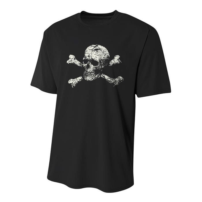 Pirate Skull Banner - Jolly Roger Symbol Youth Performance Sprint T-Shirt