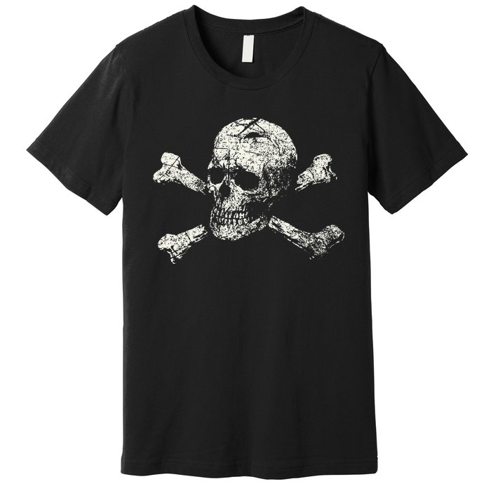 Pirate Skull Banner - Jolly Roger Symbol Premium T-Shirt