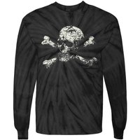 Pirate Skull Banner - Jolly Roger Symbol Tie-Dye Long Sleeve Shirt