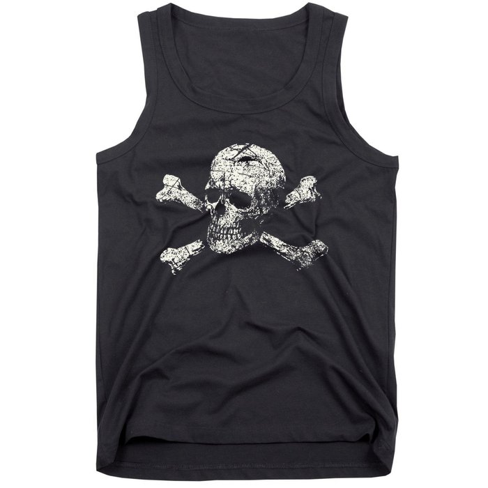 Pirate Skull Banner - Jolly Roger Symbol Tank Top