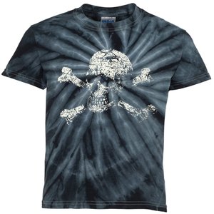 Pirate Skull Banner - Jolly Roger Symbol Kids Tie-Dye T-Shirt