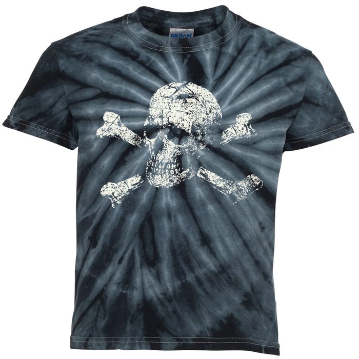 Pirate Skull Banner - Jolly Roger Symbol Kids Tie-Dye T-Shirt