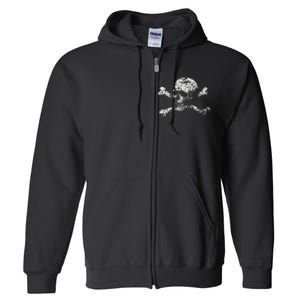 Pirate Skull Banner - Jolly Roger Symbol Full Zip Hoodie