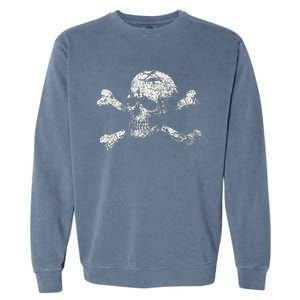 Pirate Skull Banner - Jolly Roger Symbol Garment-Dyed Sweatshirt