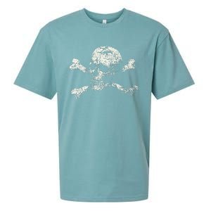 Pirate Skull Banner - Jolly Roger Symbol Sueded Cloud Jersey T-Shirt