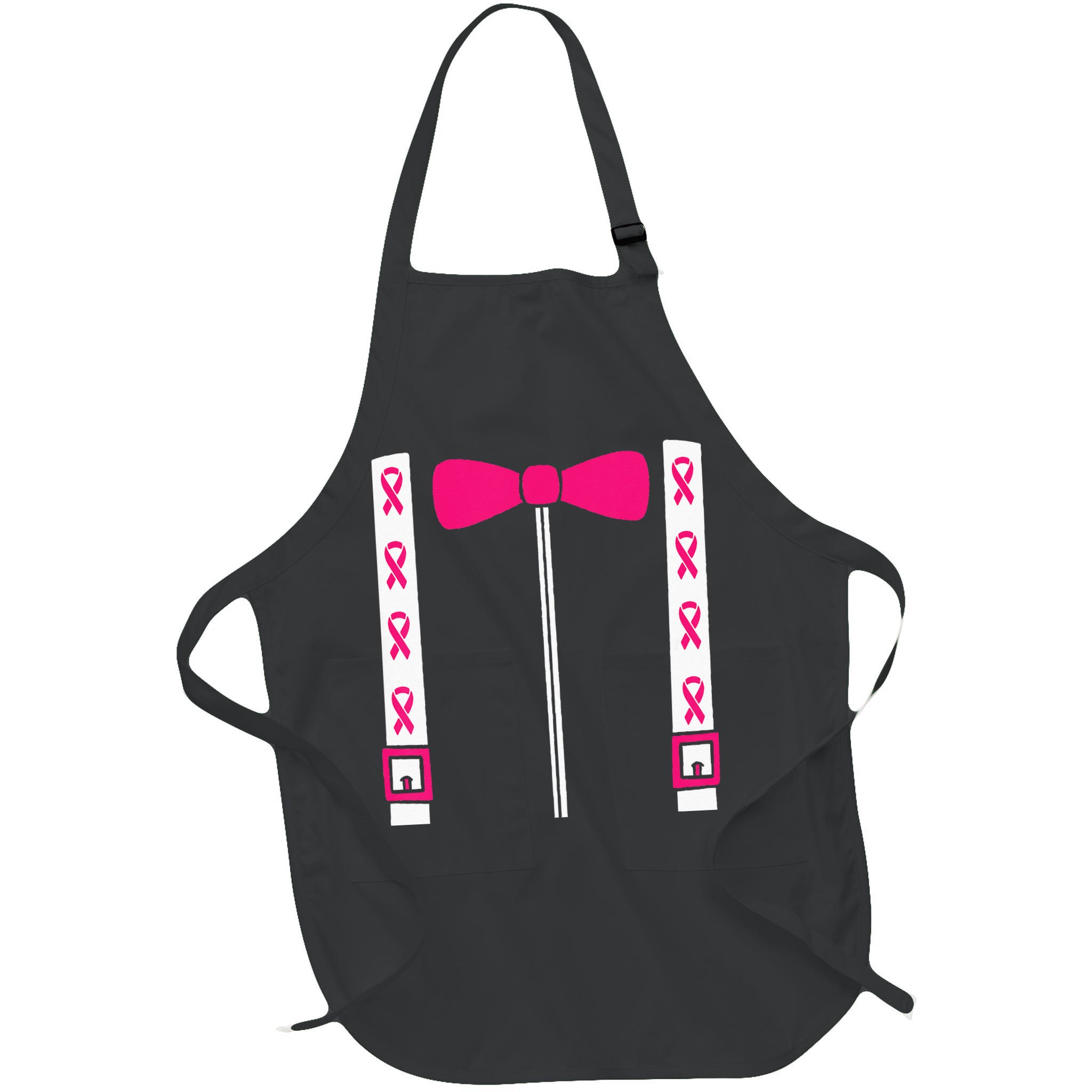 Pink Suspenders Bow Tie Costume Breast Cancer Awareness Apron