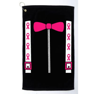 Pink Suspenders Bow Tie Costume Breast Cancer Awareness Golf Towel