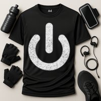 Power Symbol Button Switch Standby Icon Halloween Costume Performance Shirt
