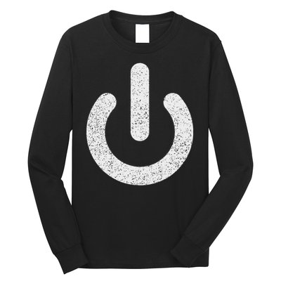 Power Symbol Button Switch Standby Icon Halloween Costume Long Sleeve Shirt
