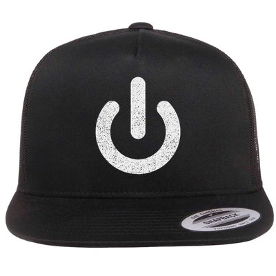 Power Symbol Button Switch Standby Icon Halloween Costume Flat Bill Trucker Hat