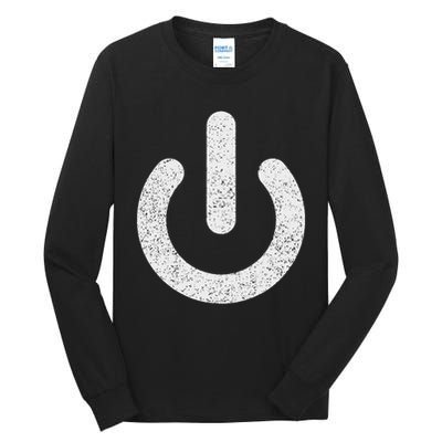 Power Symbol Button Switch Standby Icon Halloween Costume Tall Long Sleeve T-Shirt