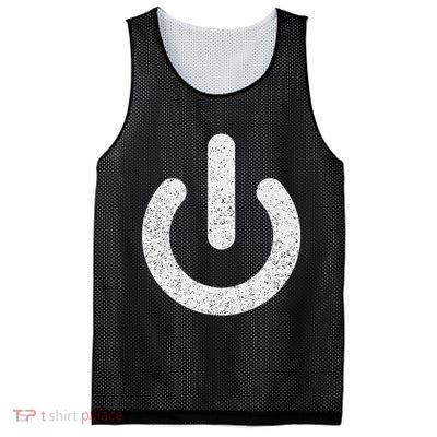 Power Symbol Button Switch Standby Icon Halloween Costume Mesh Reversible Basketball Jersey Tank