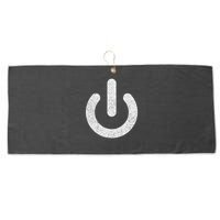 Power Symbol Button Switch Standby Icon Halloween Costume Large Microfiber Waffle Golf Towel