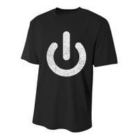 Power Symbol Button Switch Standby Icon Halloween Costume Youth Performance Sprint T-Shirt
