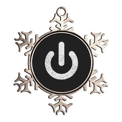 Power Symbol Button Switch Standby Icon Halloween Costume Metallic Star Ornament