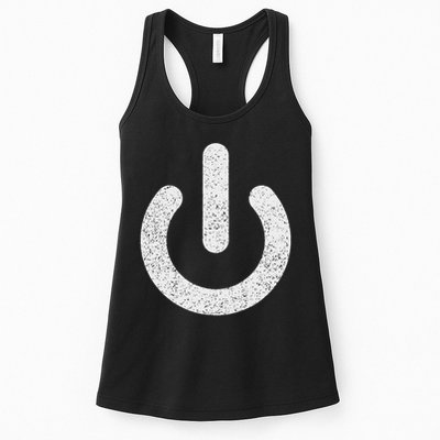 Power Symbol Button Switch Standby Icon Halloween Costume Womens Tank Top