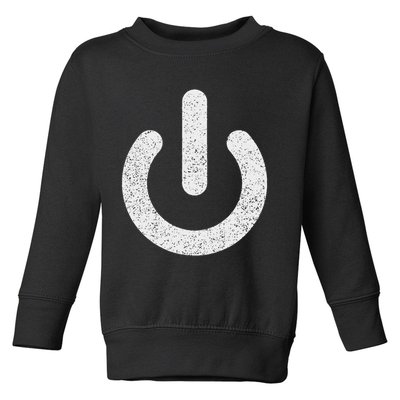 Power Symbol Button Switch Standby Icon Halloween Costume Toddler Sweatshirt