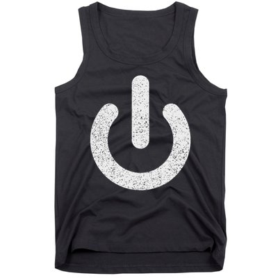 Power Symbol Button Switch Standby Icon Halloween Costume Tank Top
