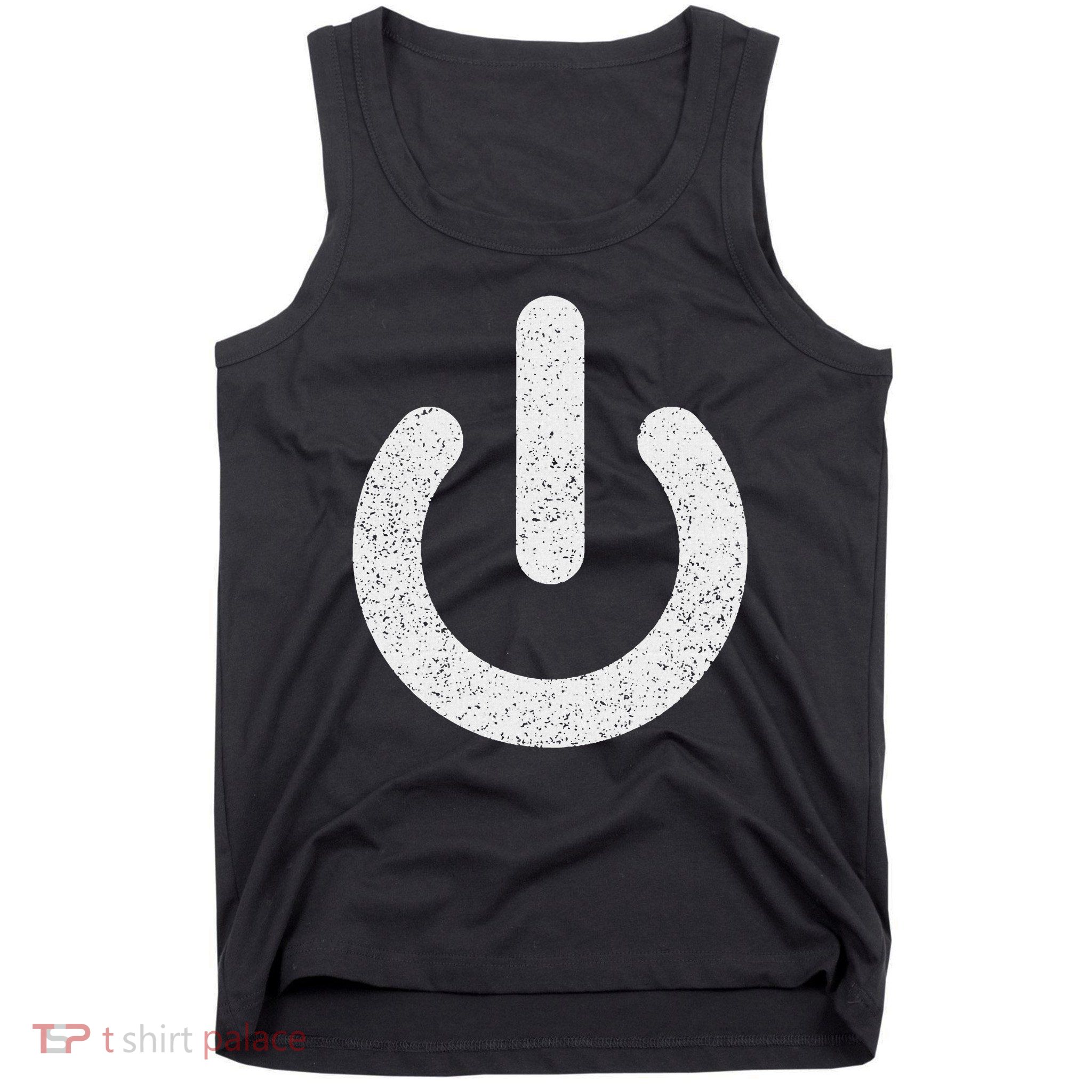 Power Symbol Button Switch Standby Icon Halloween Costume Tank Top