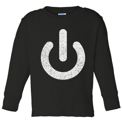 Power Symbol Button Switch Standby Icon Halloween Costume Toddler Long Sleeve Shirt