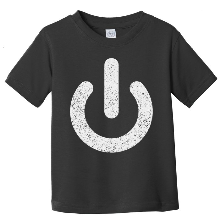 Power Symbol Button Switch Standby Icon Halloween Costume Toddler T-Shirt