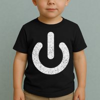 Power Symbol Button Switch Standby Icon Halloween Costume Toddler T-Shirt