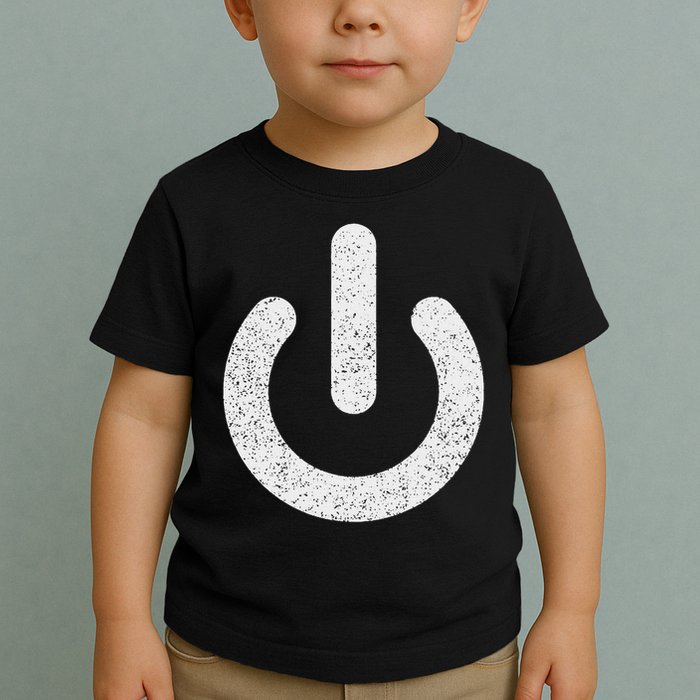 Power Symbol Button Switch Standby Icon Halloween Costume Toddler T-Shirt