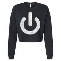 Power Symbol Button Switch Standby Icon Halloween Costume Cropped Pullover Crew
