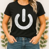 Power Symbol Button Switch Standby Icon Halloween Costume Womens T-Shirt