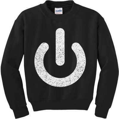 Power Symbol Button Switch Standby Icon Halloween Costume Kids Sweatshirt