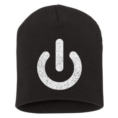 Power Symbol Button Switch Standby Icon Halloween Costume Short Acrylic Beanie