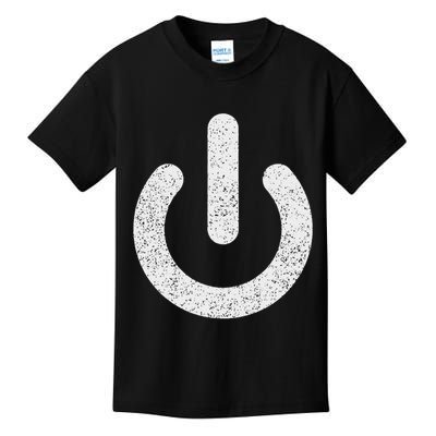 Power Symbol Button Switch Standby Icon Halloween Costume Kids T-Shirt