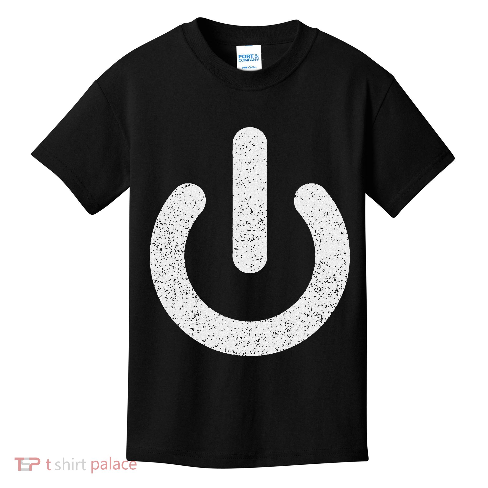 Power Symbol Button Switch Standby Icon Halloween Costume Kids T-Shirt