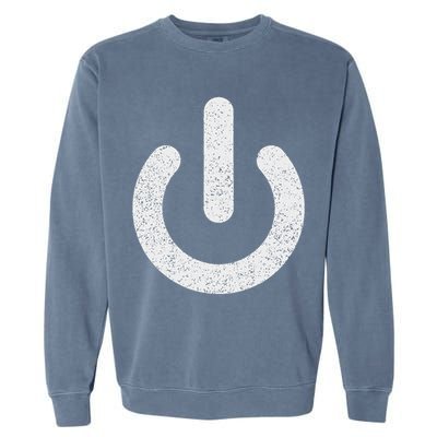 Power Symbol Button Switch Standby Icon Halloween Costume Garment-Dyed Sweatshirt