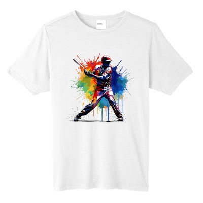 Paint Splash Baseball Player Gift For Fan Tall Fusion ChromaSoft Performance T-Shirt