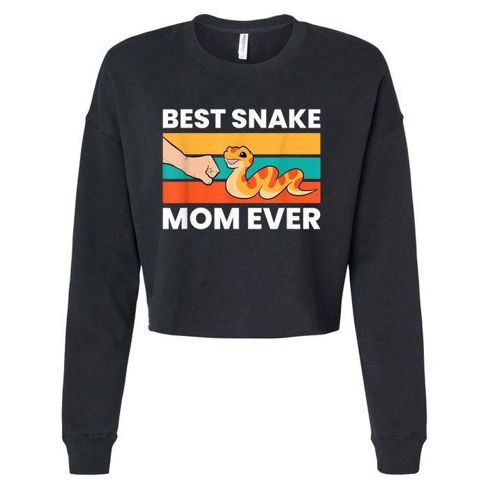 Pet Snake Best Snake Mom Ever Cropped Pullover Crew