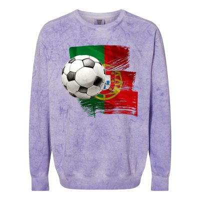 Portugal Soccer Ball Colorblast Crewneck Sweatshirt