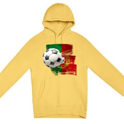 Portugal Soccer Ball Premium Pullover Hoodie